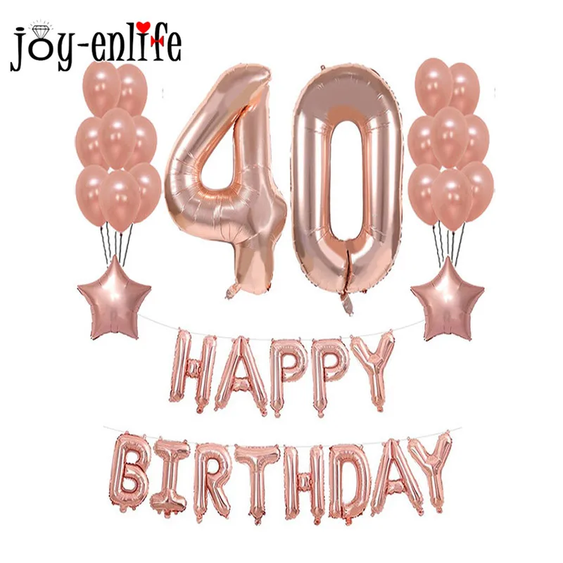 JOY-ENLIFE 1 комплект 30th 40th 50th на день рождения воздушные шары шар цвета розового золота День рождения украшения для взрослых принадлежности для юбилейной вечеринки