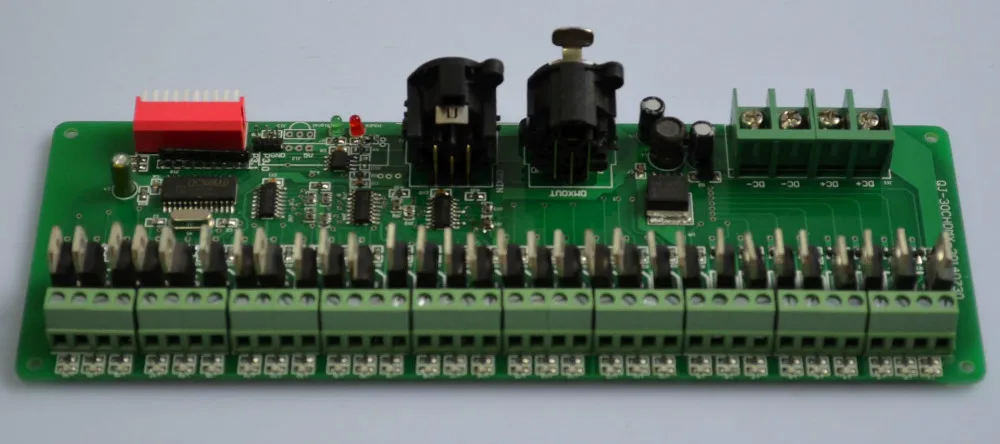 

30channel(10groups) easy dmx512 decoder;DC9-24V input;constant voltage PWM output