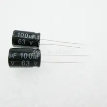 20 шт./лот 100 мкФ с алюминиевой крышкой, 63В Алюминий электролитический конденсатор с алюминиевой крышкой, 8*12 электролитический конденсатор с алюминиевой крышкой, 63В 100 мкФ