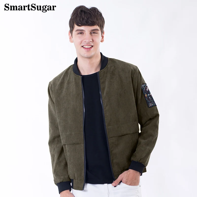 SMARTSUGAR Autumn Winter Stand Collar Solid Crduroy Coat Men Jacket New Hot ArmyGreen Casual Original Jackets Mens | Мужская одежда