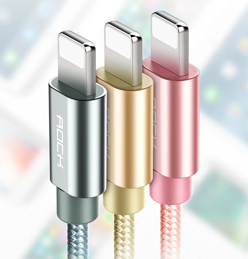 ROCK кабель для iPhone 3.1A быстрое зарядное устройство USB зарядка кабелей Шнур для iPhone 11X8 7 6 Pro Max Plus iPad Быстрая зарядка