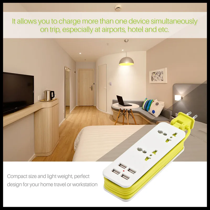 EU Plug USB Power Strip Electrical Socket Surge Protector Extension Sockets USB Smart MobilePhone 