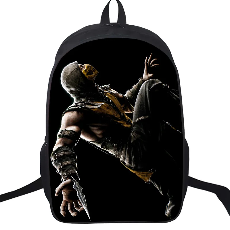 

New High Quality Scorpion In Mortal Kombat X Mask School Rucksack Children Boys Girls School Bag Surprise Gift Laptop Backpack