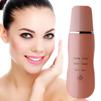 

Rechargeable Ultrasonic Face Skin Scrubber Facial Cleaner Peeling Vibration Blackhead Removal Exfoliating Pore Cleaner Tool