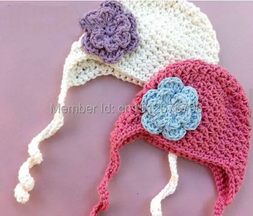 18%OFF ON SALE Baby Girl Beanie Crochet Hat Pattern - Bumpy Earflapper with swirly ties 3PCS | Аксессуары для одежды