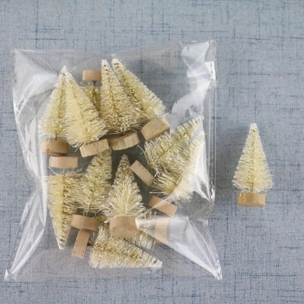Новые 12 шт. DIY елки маленькие сосновые мини деревья размещенные в настольные