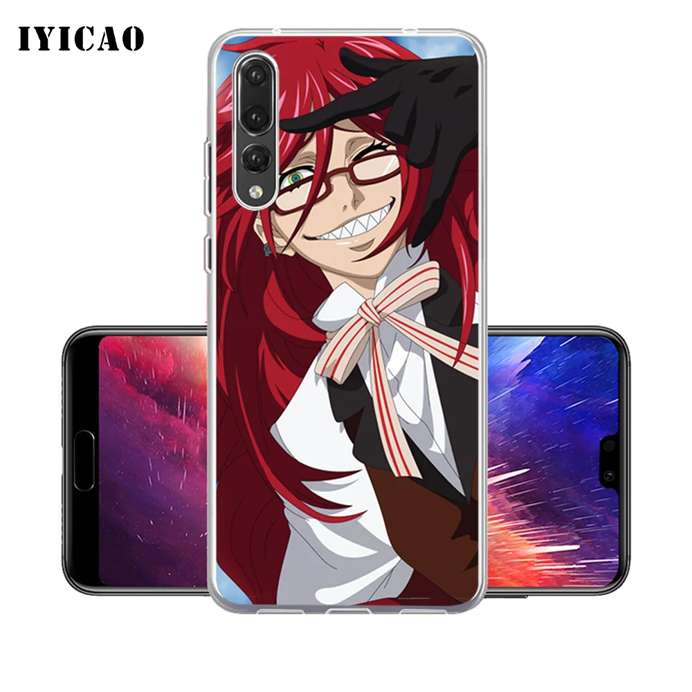 IYICAO Черный Дворецкий Grell Sutcliff Мягкий силиконовый чехол для телефона Huawei P30 P20 Pro P10
