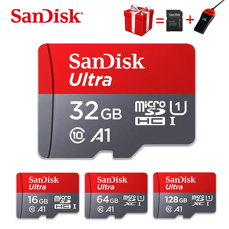 Sandisk Ultra micro sd 128 Гб Бесплатная доставка класс 10 16 ГБ 32 64 SDHC SDXC карта памяти TF адаптер