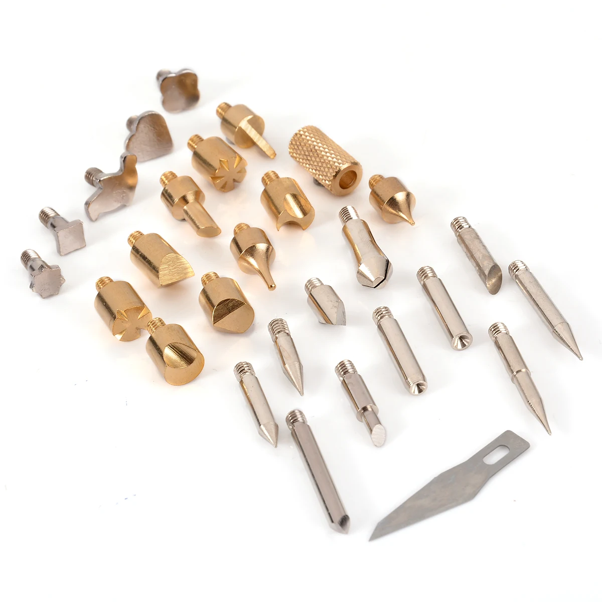 28pcs Wood Burning Pen Tips & Stencil Set Soldering Iron Tool Kit Carving Burner Pyrography Tool Mayitr