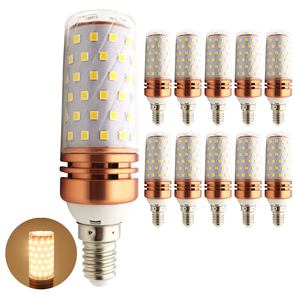 10x E27 110 В 220 2835 SMD Светодиодные лампы E14 кукурузные свечи 12 Вт 16 Bombillas холодный