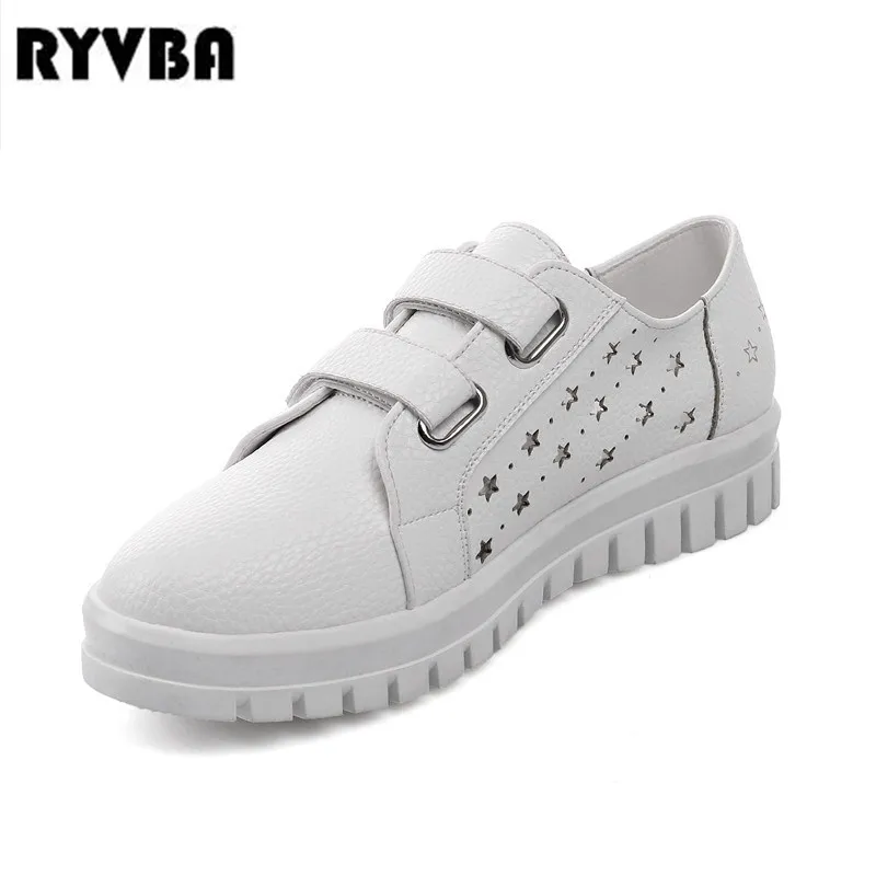 

RYVBA Women loafers summer shoes 2109 new woman flats casual shoes ladies fashion flat platform black sneakers tenis feminino