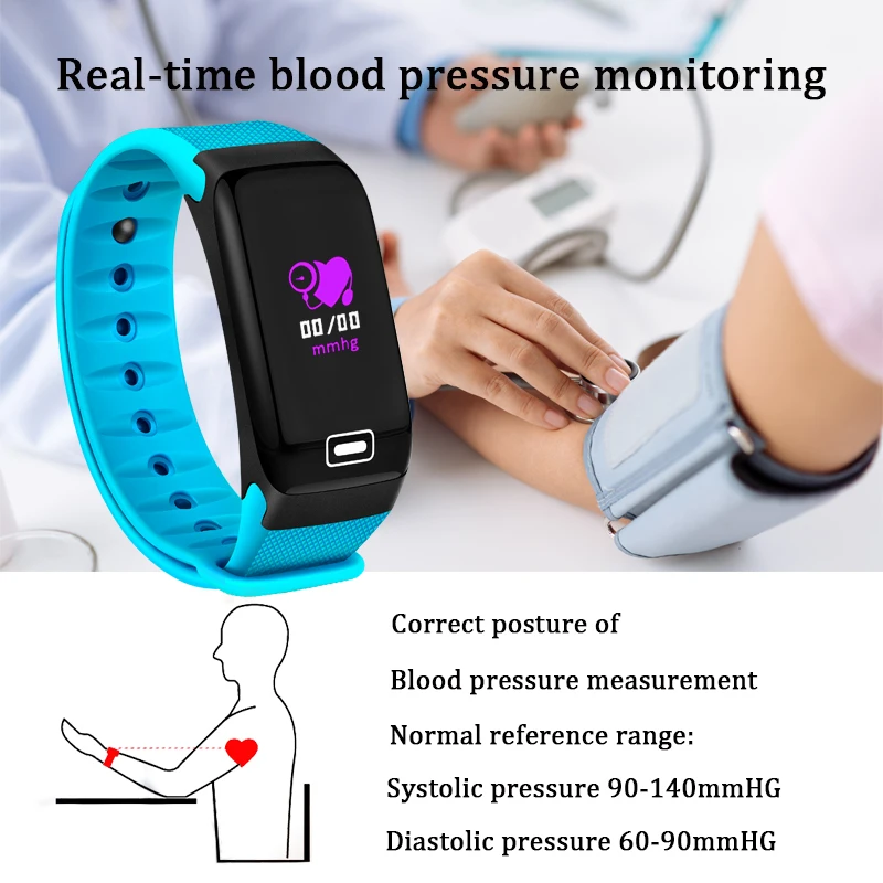 BANGWEI 2019 New Smart Watch Heart Rate Tracker Blood Pressure Oxygen Fitness Wrisband IP68 Waterproof Smart Watch Men Women+Box