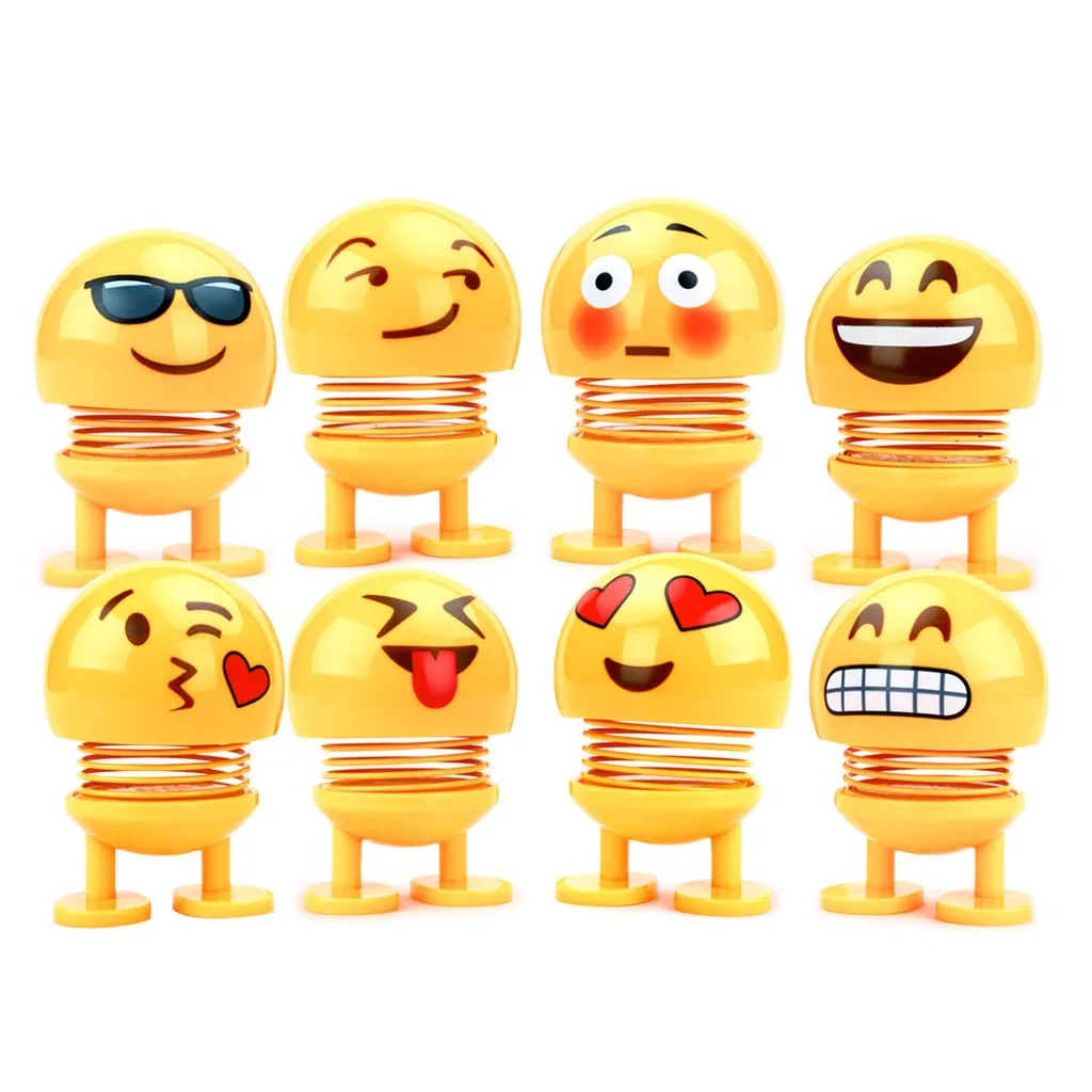 

Cute LED Smiley Doll Car Ornament Interior Dashboard Decoration Bounce Toys #bc