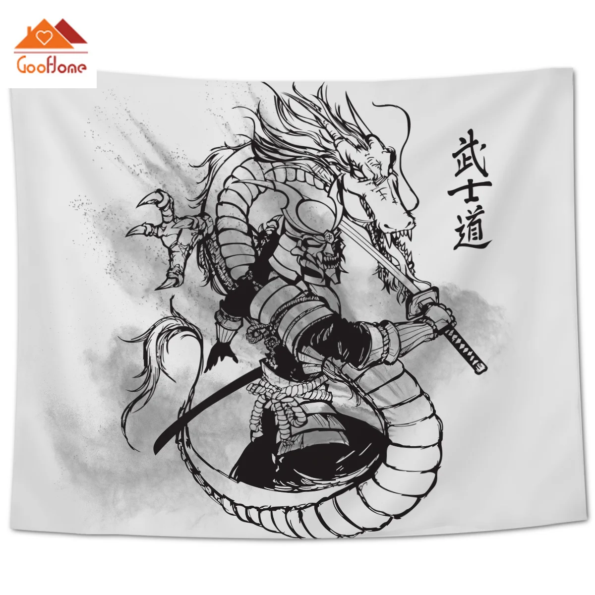 

Goohome Japanese Samurai Wall Decor Tapestries Bedspread Coverlet Curtain Blanket Towel Throw Sheet Scarf Table Cloth All-Season