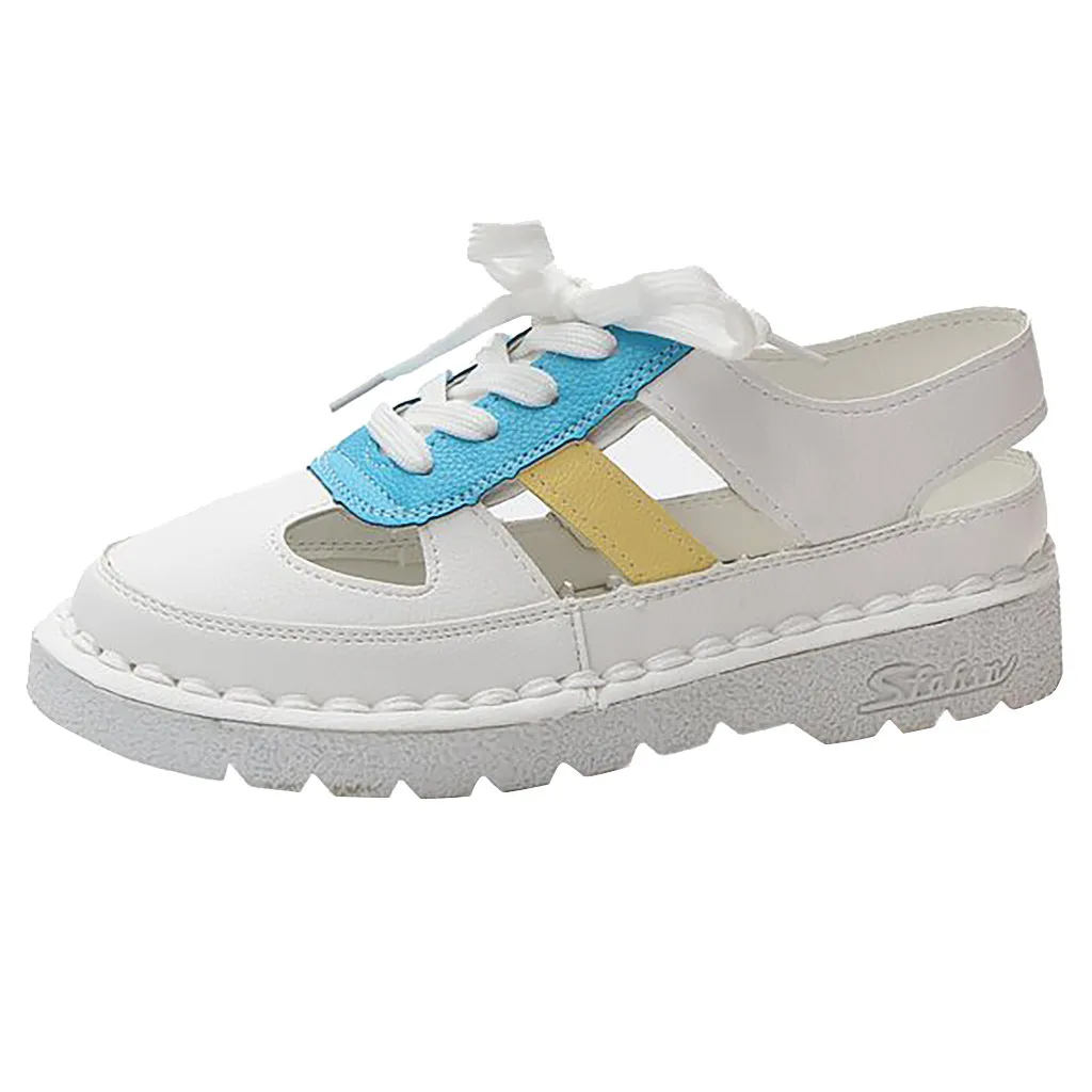 

SAGACE Sandals Woman Flat Bottom Color Matching Round Head Straps Hollowed Out Large Size Quality Honorable Summer Sandals Women