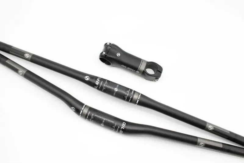 Newest gray QILEFU Mountain bike matte 3K UD full carbon fibre bicycle handlebar seatpost stem MTB lightest parts sets Free ship | Спорт и