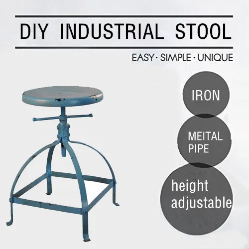 Vintage Chair Industrial Style Metal Bar Stool Adjustable Height Black Swivel kitchen Bar Stool cofe chair for home kitchen
