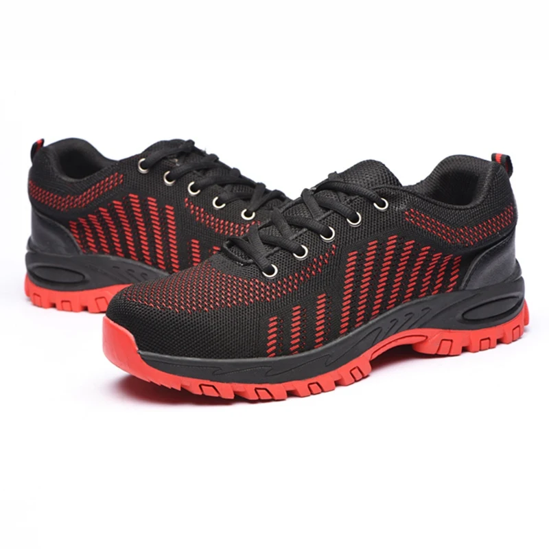 

Steel Toe Work Climbing Shoes Lightweight Breathable Anti-slip Waterproof Rubber Outsole Safety Lace-up Sneakers Industrial Shoe