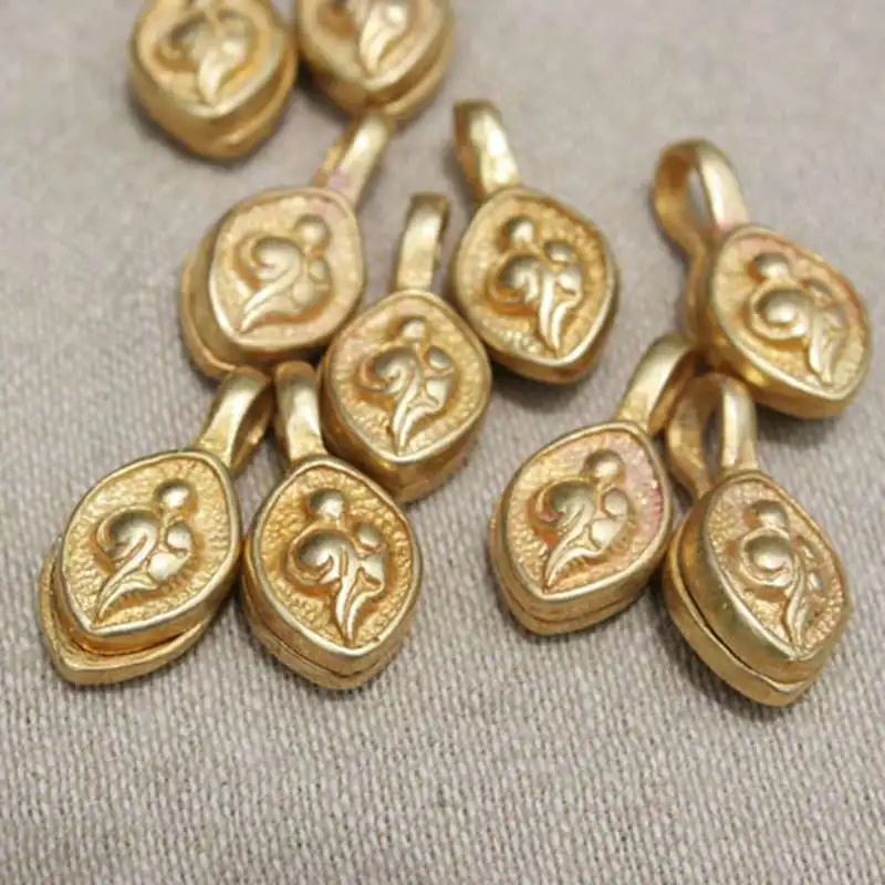 

BRO997 Tibetan Buddhist Prayer Malas Counter Clips Golden Brass Sea Snail Eight Auspicious Symbols 10pcs lot Free Ship