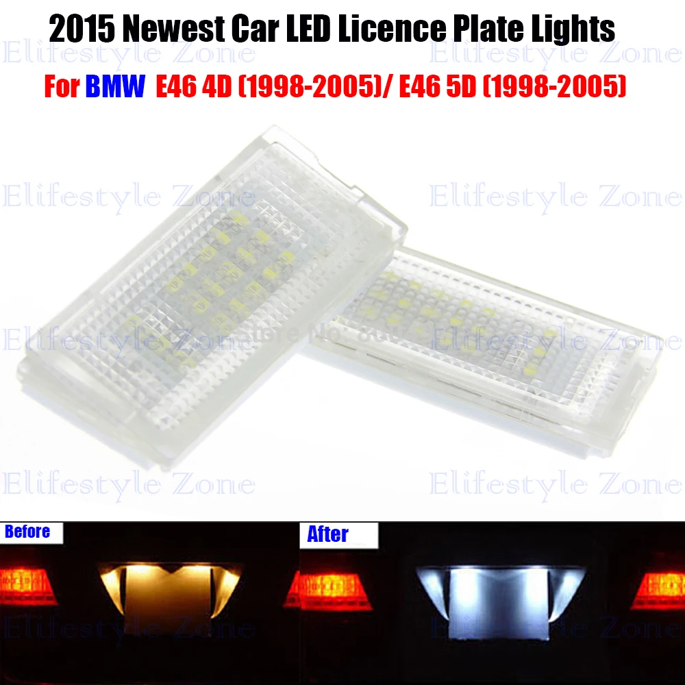 

2 x 18 SMD LED Number License Plate Lamps OBC Error Free For BMW E46 4D 5D 1998-2005