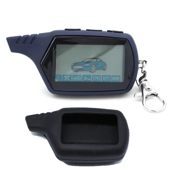 

10PCS LCD Remote Controller 2 Way Car Alarm Key For Starline 91 Engine Starter Starline A91 Fob Keychain Body Remote +Silicone