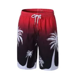 Пляжные шорты Cool Для мужчин короткие штаны доска Resort Fast Dry шорты кокосовых пальм печати пляжная одежда шорты
