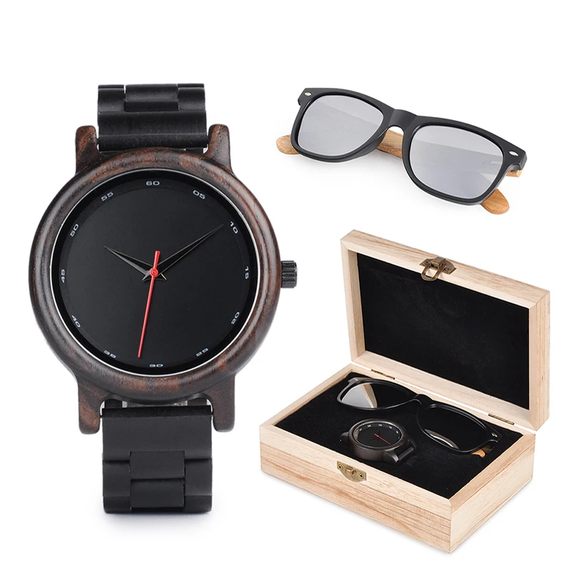 BOBO BIRD Watches Men Wooden Sunglasses Ladies in Suit Present Box Gift BoxQuartz Wristwatch Male saat erkek Timepieces