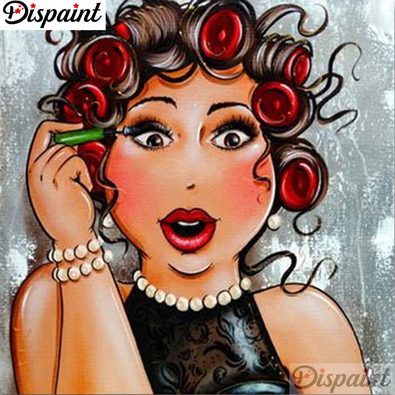

Dispaint Full Square/Round Drill 5D DIY Diamond Painting "Cartoon woman" 3D Embroidery Cross Stitch 3D Home Decor A06340