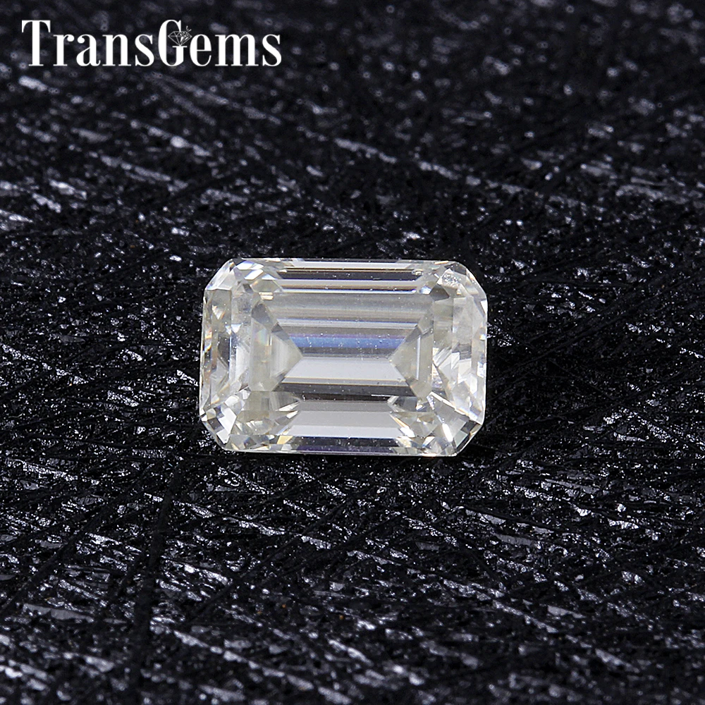 

TransGems 1 Carat 5mm*7mm H Color Emerald cut Moissanite Diamond Loose Stone as Real Diamond