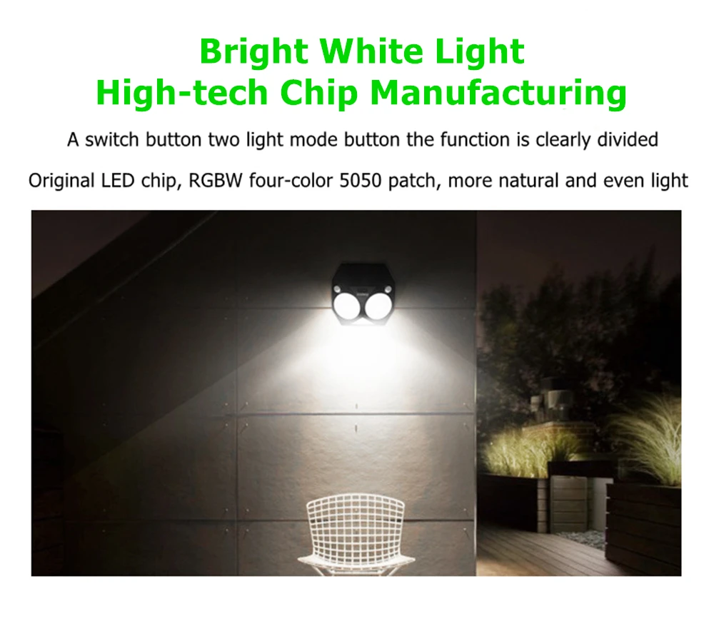 Solar ao ar Sensor de Movimento à Prova Luz de Segurança Livre Drágua Jardim Lâmpada Solar Rgbw Led Dupla Pir Luz 8 rgbw led dupla luz de segurança pir