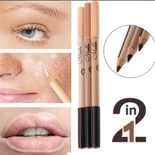 1PC New Professional 2 in 1 Double-end Make Up Waterproof Eyebrow Pen + Foundation Base Contour Makeup Face Concealer Pencil
