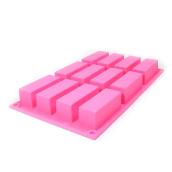 

12 Cavities Rectangle Silicone Soap Molds, Baking Mold Cake Pan, Biscuit Chocolate Mold, Ice Cube Tray