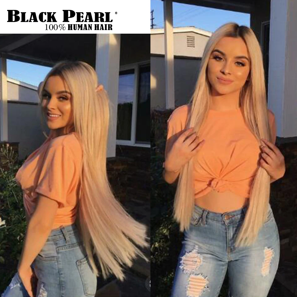 

Black Pearl Ombre Brazilian Hair Weave Bundles Remy Human Hair Extensions 1/3 Bundles Ombre Blonde Straight Hair Weft T1b/613