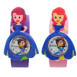 Детские часы длинная юбка принцесса студенты часы водостойкие pat шлепанцы Детские кварцевые наручные часы для девочек и мальчиков часы