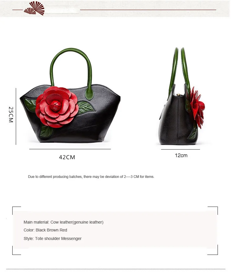 Новая женская сумка из натуральной кожи известных брендов качественная кожаная ручная работа объемные цветы женские сумки