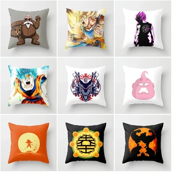 

Fashion Japanese Anime DBZ Print Throw Pillowcase Dragon Ball Z Goku Polyester Cushion Covers Pillow Cover for Couches