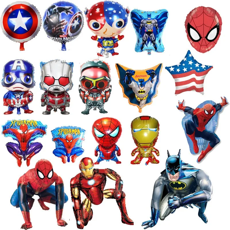 batman spiderman iron man hulk balloon party supplies superhero balloons superman baby super big hero happy birthday ballons toy