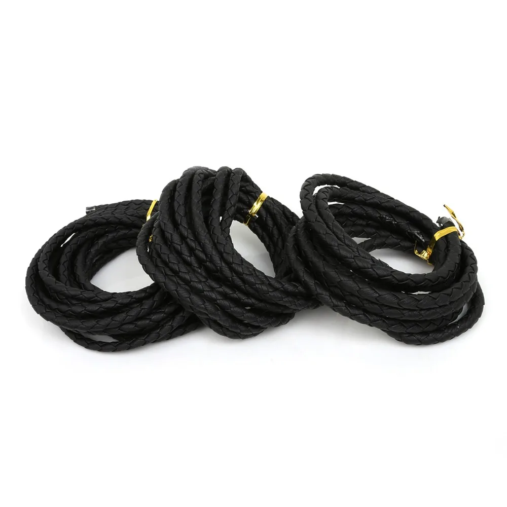 5 мм(4 м), 6 мм(3 м) круглый плетеный шнур из искусственной кожи веревка для DIY Мода ремесло ювелирных изделий делая сумки для ожерелий одежды аксессуары