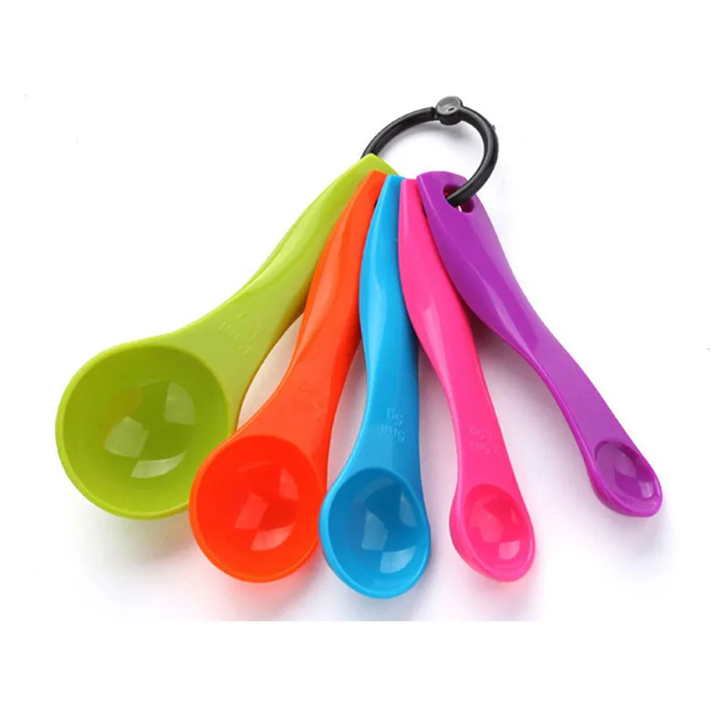 

5 Pcs Colorful Plastic Measuring Spoons Sets Kitchen Utensil Spice Cup Sugar Salt Bakery Cooking Baking Tools Kitchen Accesories