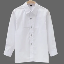 Детские рубашки с длинными рукавами для мальчиков; Одежда для мальчиков; вечерние белые рубашки с длинными рукавами для свадьбы; Детские торжественные рубашки; костюм для выступлений