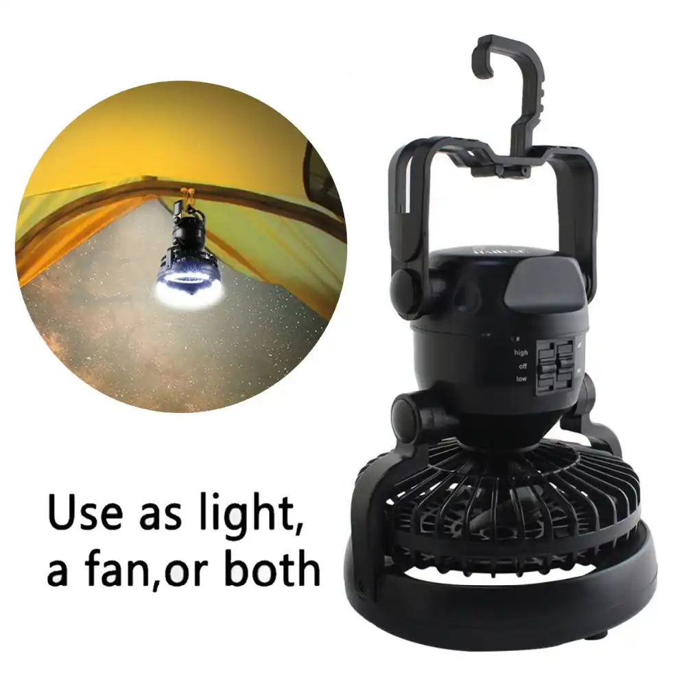 New Portable Camping Fan Light 18 Led 2 In 1 Flashlight Outdoor