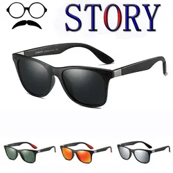 Поляризованные солнцезащитные очки для мужчин и женщин с покрытием и заклепками, для вождения, квадратная оправа, мужские очки для рыбалки