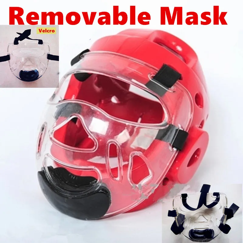 2017 new EVA taekwondo helmet with plastic mask Removable karate helmet