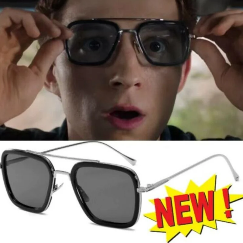 Spiderman Far From Home Peter Parker Iron-Man Glasses Cosplay Edith Sunglasses Spiderman Far From Home Peter Parker Iron-Man Glasses Cosplay Edith Sunglasses