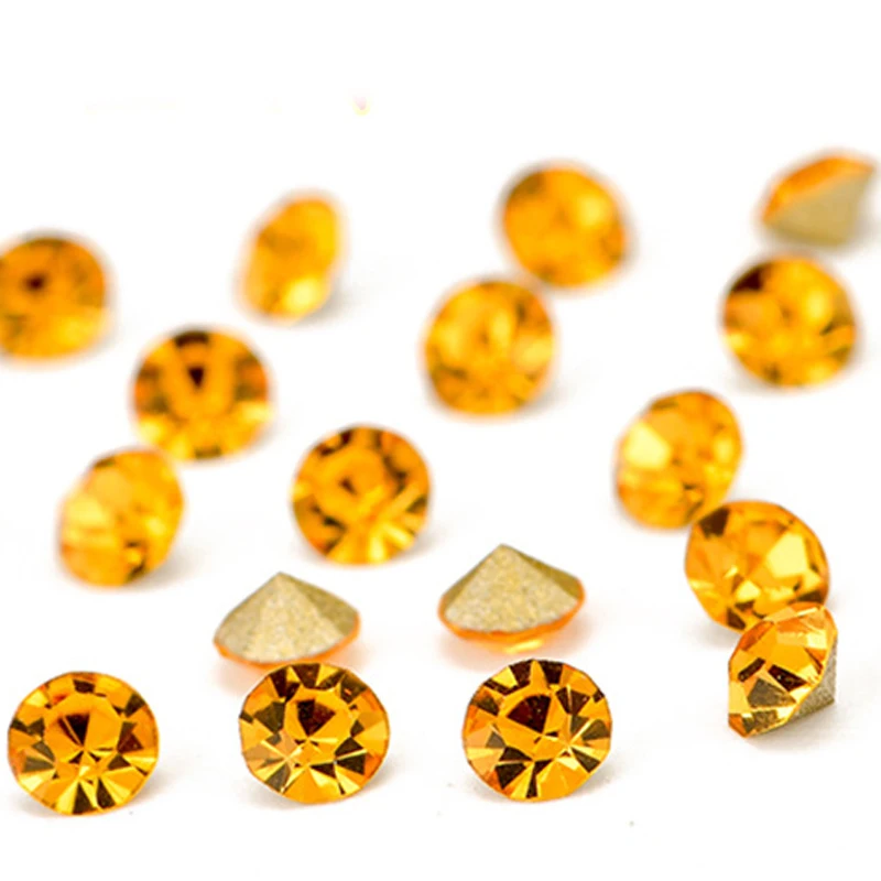 DIY Topaz Glue On Rivoli Crystals Glass Pointback Rhinestones Nail Art For Wedding Dress Clothing Crafts Decoration | Дом и сад