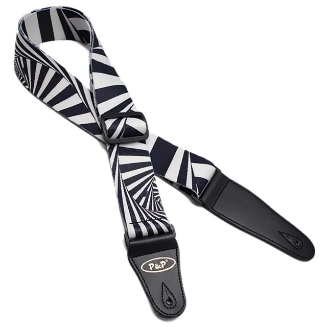 Buy 2018 Black and White Guitar Strap Acoustic