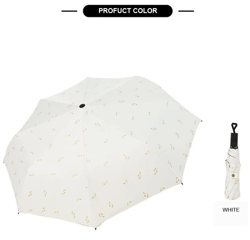  Three Folding Manual Umbrella For Women Men Folding Sunny Rainy Windproof Umbrella Women Men Creative Music Umbrellas  (19)