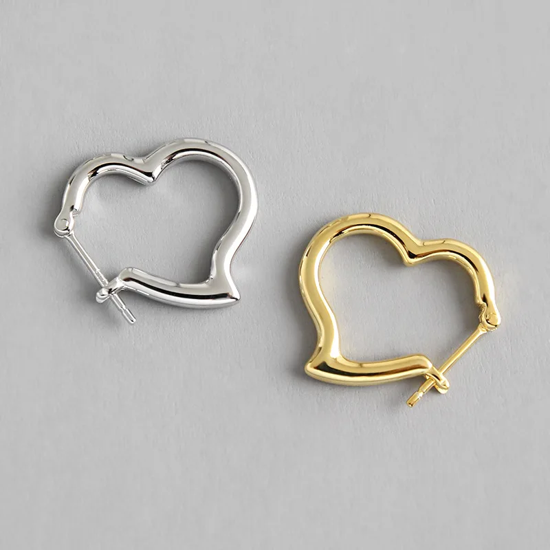 

Real 925 sterling silver love heart stud earrings for women brincos femme arete, cute gold color earings sterling silver jewelry