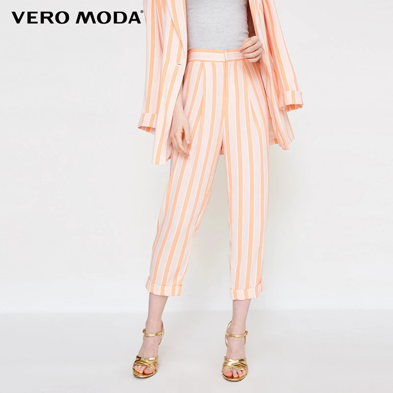 

Vero Moda Striped Carrot-shaped Casual Capri Pants|31826J524