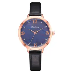 Женские часы модные роскошные дамы кварцевые наручные часы лучший бренд кожаным ремешком Для женщин наручные часы Relogio Feminino HK и 50
